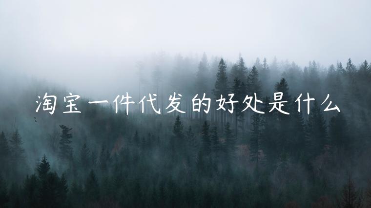 淘寶一件代發(fā)的好處是什么